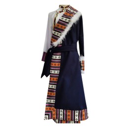 Design Tibetan costumes Tibetan gowns for female aristocrats Custom-made Tibetan minority style photo Tibetan dance performance costumes SKDO017 Design Tibetan costumes Tibetan gowns for female aristocrats Custom-made Tibetan minority style photo Tibetan dance performance costumes SKDO017